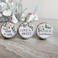 Printed Chocolate Kiss Stickers / White Blooms and Greenery - WB21