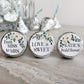 Printed Chocolate Kiss Stickers / White Blooms and Greenery - WB21