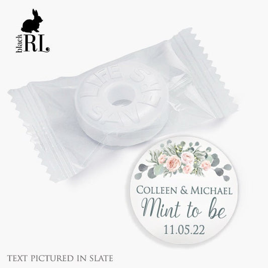 Printed 1 inch round custom stickers / Blush Pink Roses in Eucalyptus - RE19