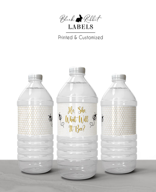 Printed Personalized Water Bottle Labels / What Will It Bee - BE21