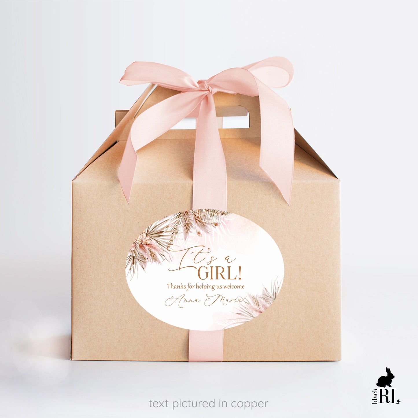 Printed Oval Bag and Box Labels / Pampas Grass - PM21