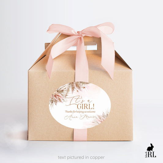 Printed Oval Bag and Box Labels / Pampas Grass - PM21
