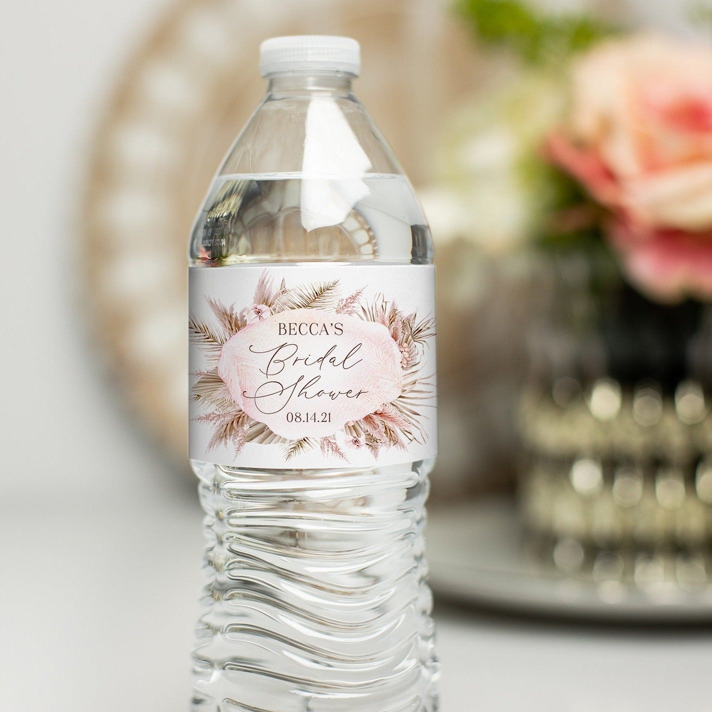 Printed Personalized Water Bottle Labels / Pampas Grass - PM21