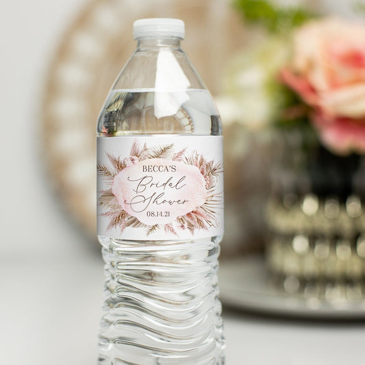 Printed Personalized Water Bottle Labels / Pampas Grass - PM21