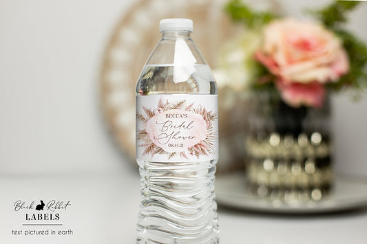 Printed Personalized Water Bottle Labels / Pampas Grass - PM21