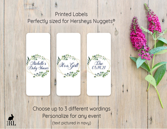 Printed Hershey's Nuggets® Labels / Greenery in Geo Shape - GG18