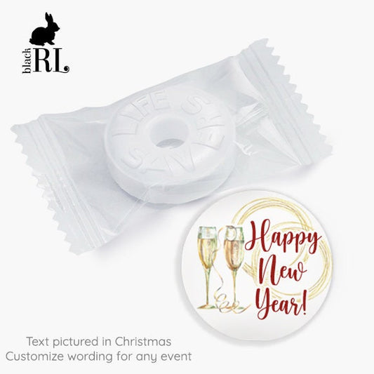 Printed 1 inch round custom stickers / Champagne Glasses - CH21