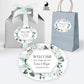 Printed Oval Bag and Box Labels / Winter Crystal Greenery -  CG21