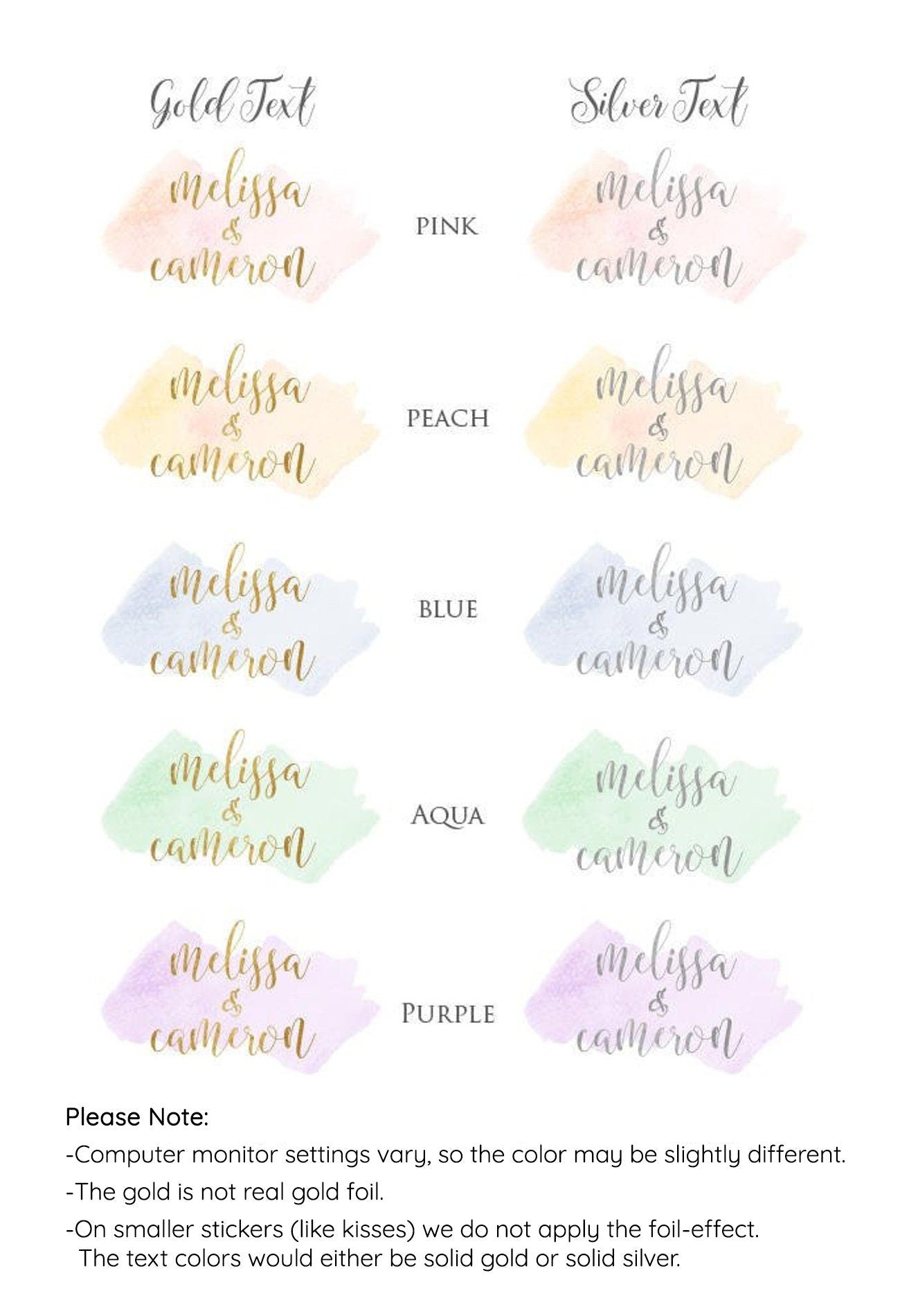 Printed Personalized Water Bottle Labels / Watercolor Wash - WC19