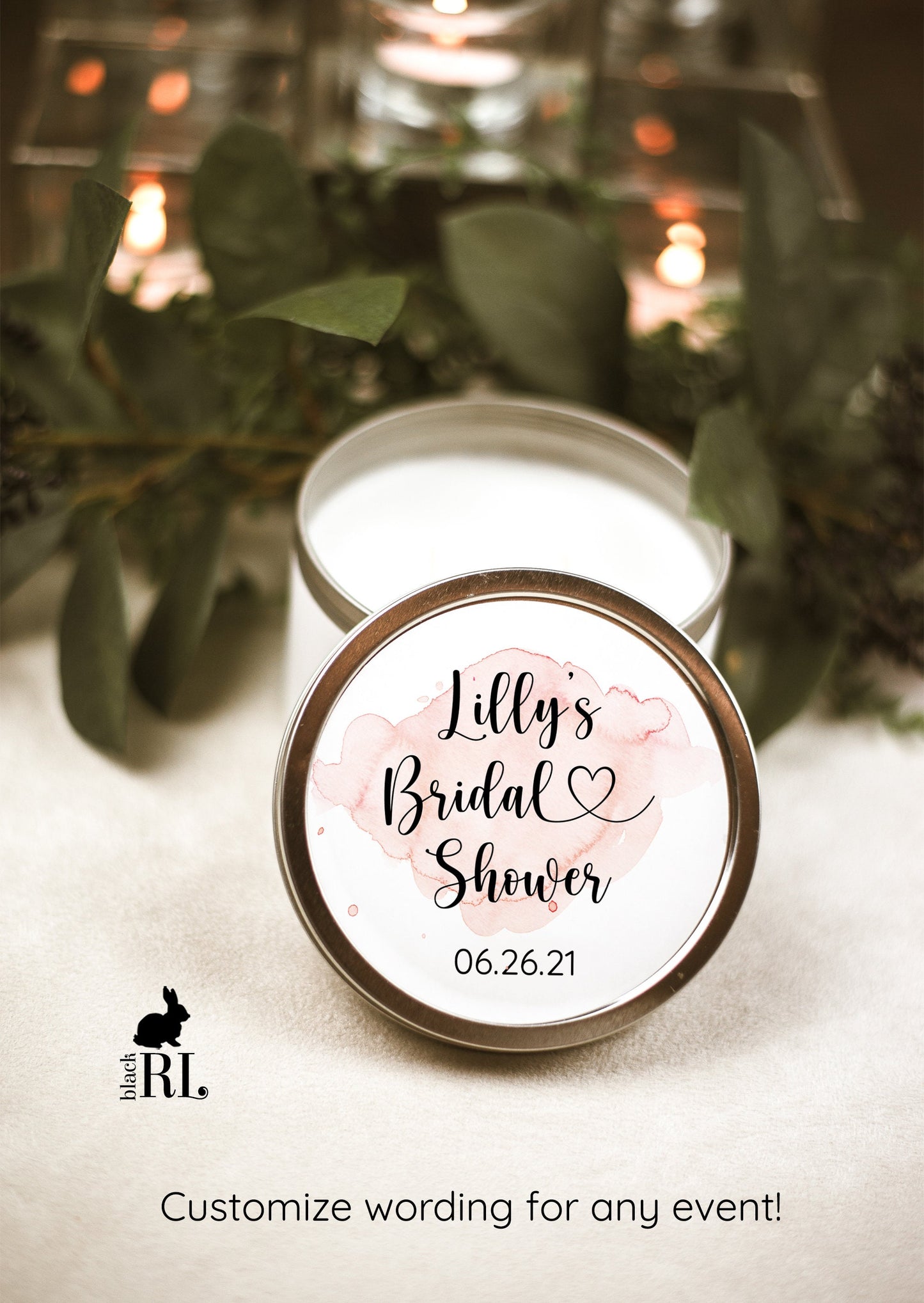 Printed Round Labels in 3 Sizes / Pink Hearts - PH21