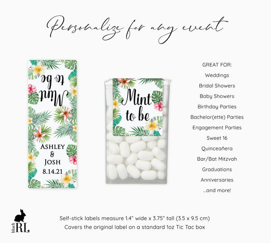 Printed Tic Tac® Labels / Tropical Flowers - TP19