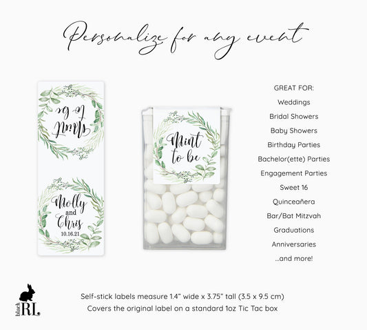 Printed Tic Tac® Labels / Leaf Wreath Foliage - LW18