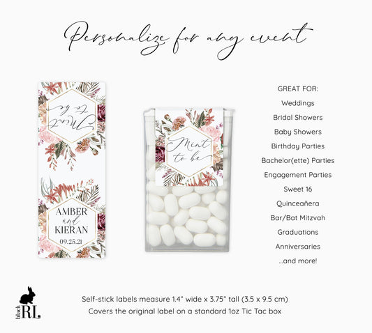 Printed Tic Tac® Labels / Bohemian Large Blooms - BH21
