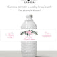 Printed Personalized Water Bottle Labels / Pink Peony Flowers in Greenery - PJ21