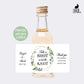 Printed Mini Liquor Bottle Labels / Greenery Wreath in Geo - GG18