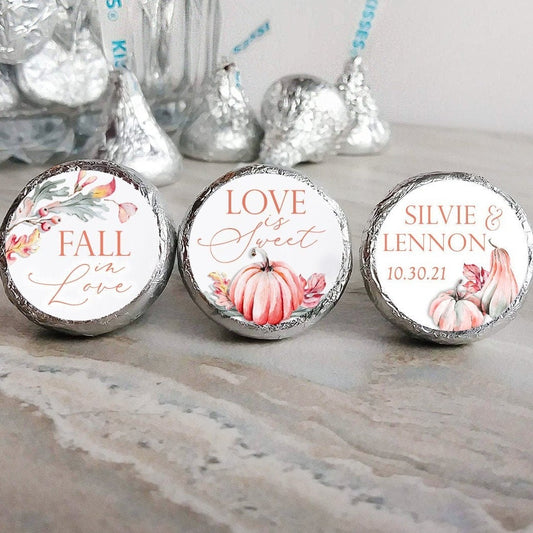 Printed Chocolate Kiss Stickers / Fall Pumpkins - FP21
