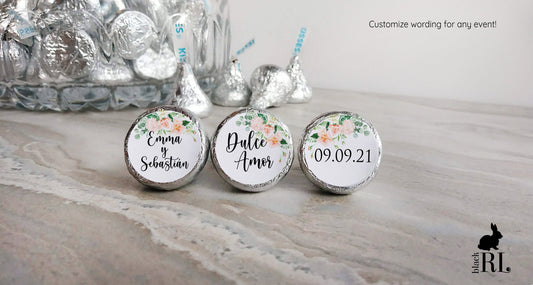Printed Chocolate Kiss Stickers / Pink Sweet Roses - RS21