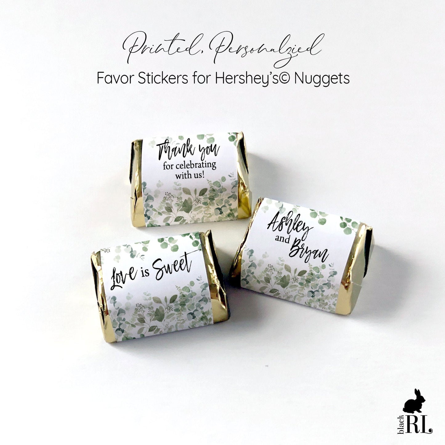 Printed Hershey's Nugget® Labels / Falling Eucalyptus - FE20