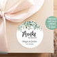 Printed Round Labels in 3 Sizes / Falling Eucalyptus Leaves - FE20