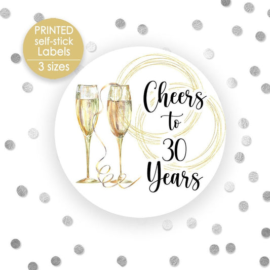 Printed Round Labels in 3 Sizes / Champagne Toast - CH21