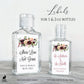 Printed Small Hand Sanitizer Labels / Burgundy and Pink Flower Stickers - BF18