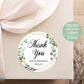 Printed Round Labels in 3 Sizes / Greenery in Geometric Shape - GG18