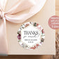 Printed Round Labels in 3 Sizes / Bohemian Large Blooms - BH21