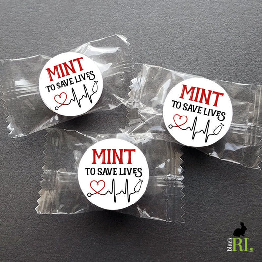 Printed 1 inch round custom stickers / Lifesaver Heartbeat - MC19