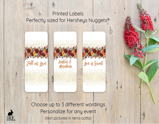 Printed Hershey's Nugget® Labels / Colorful Autumn Florals - CJ21