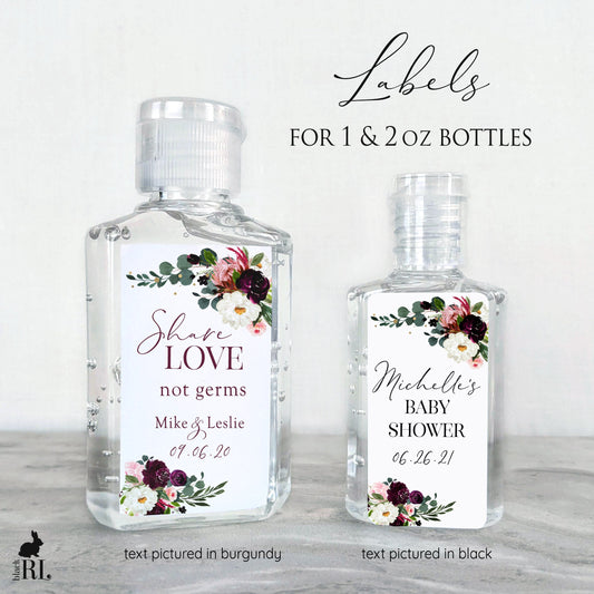 Printed Small Hand Sanitizer Labels / Brilliant Fall Bouquet - BC20