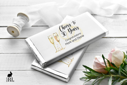 Printed Labels for Full Size Candy/Chocolate Bar / Champagne Toast - CH21