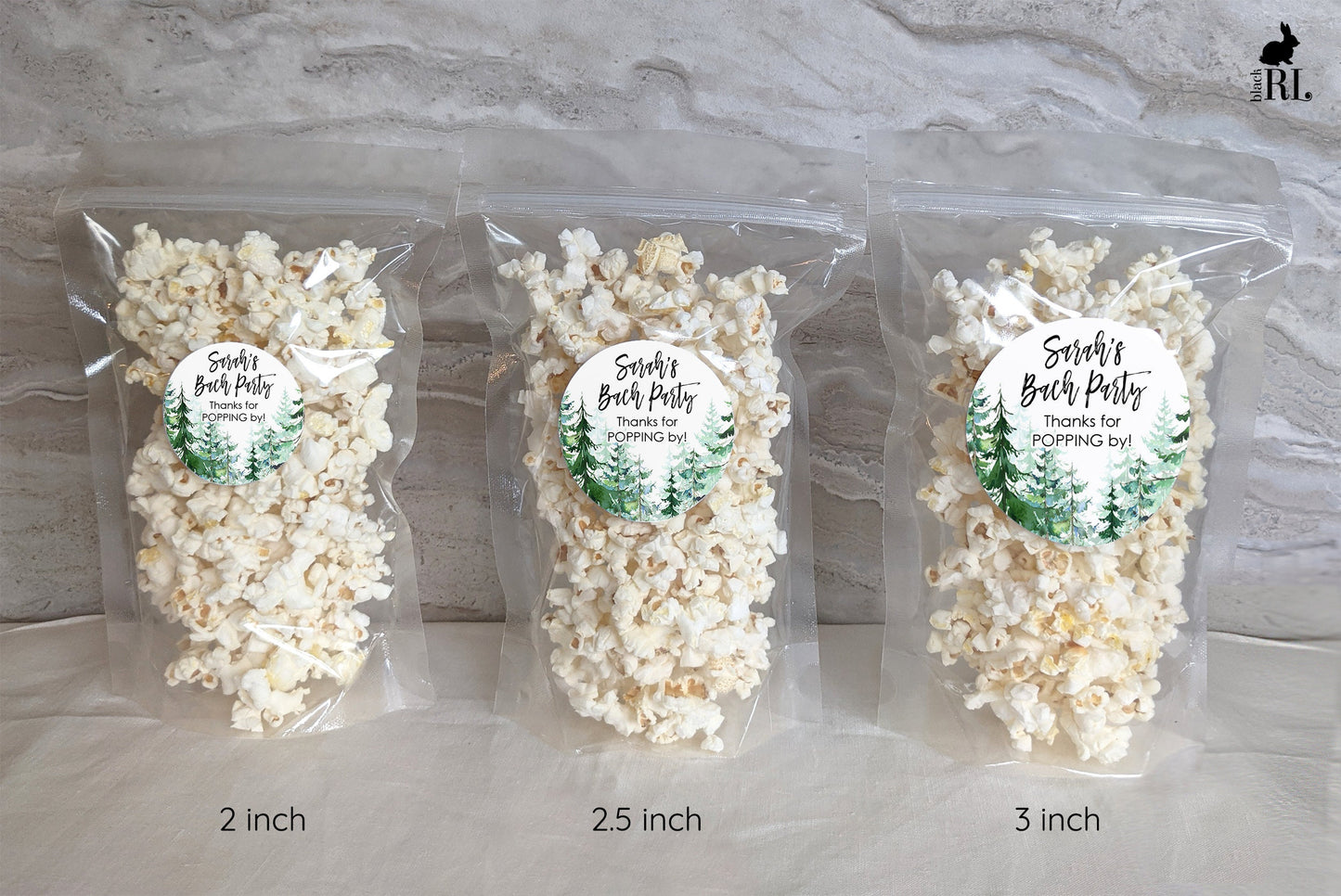 Printed Round Labels in 3 Sizes / Evergreen Forest - TR19