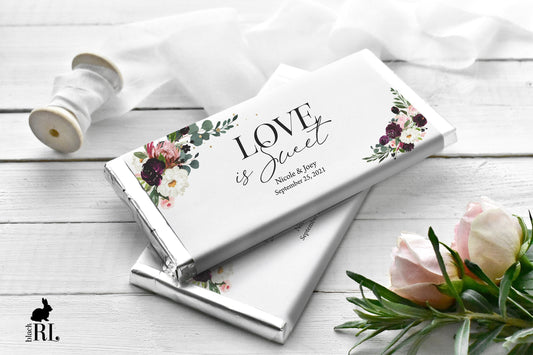 Printed Labels for Full Size Candy/Chocolate Bar / Brilliant Bouquet of Fall Flowers - BC20