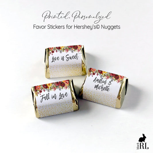 Printed Hershey's Nugget® Labels / Colorful Autumn Florals - CJ21