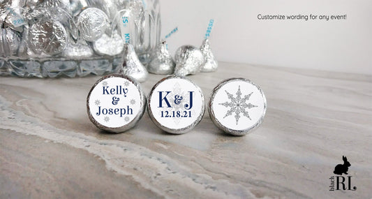 Printed Chocolate Kiss Stickers / Snowflake Label for Candy - LX18