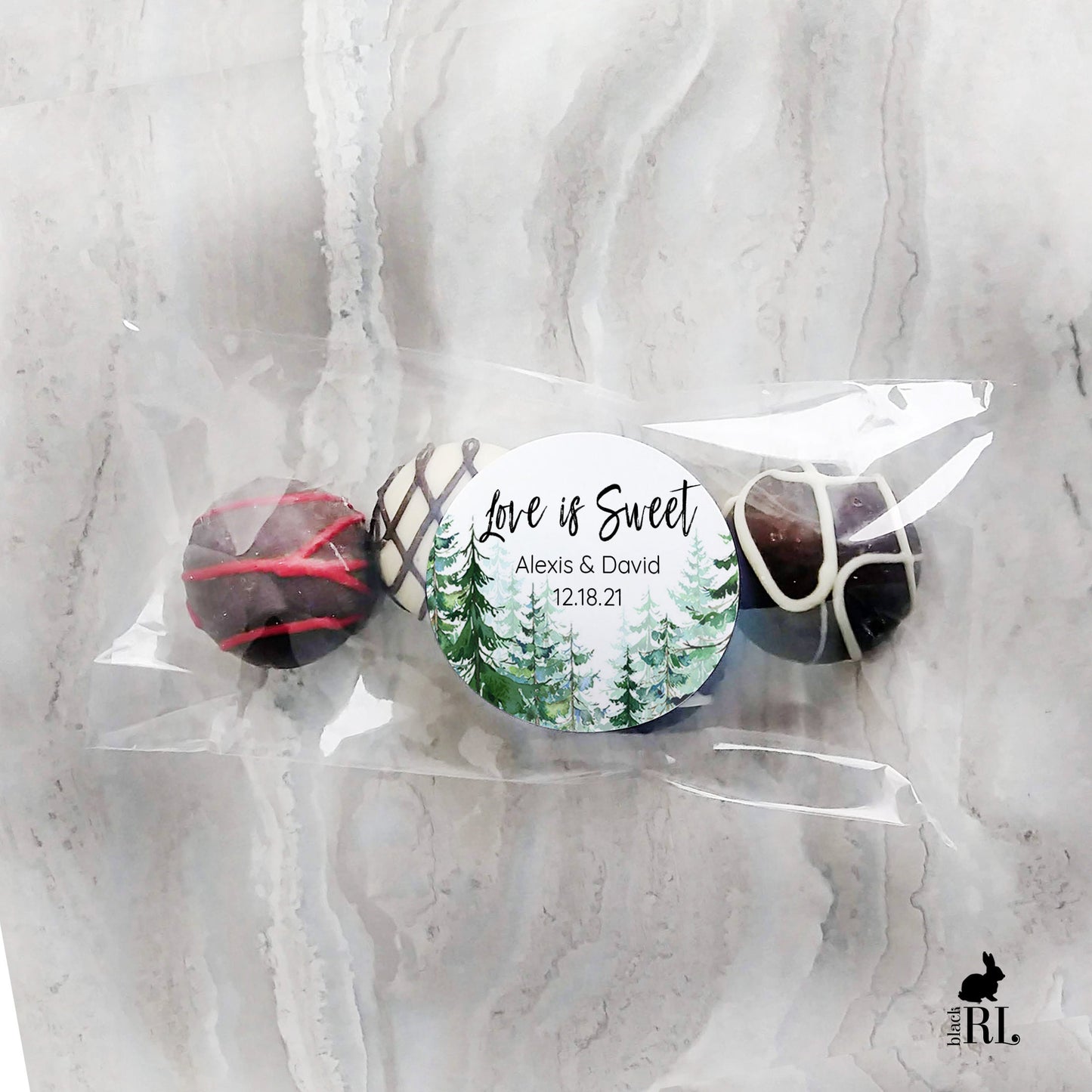 Printed Round Labels in 3 Sizes / Evergreen Forest - TR19