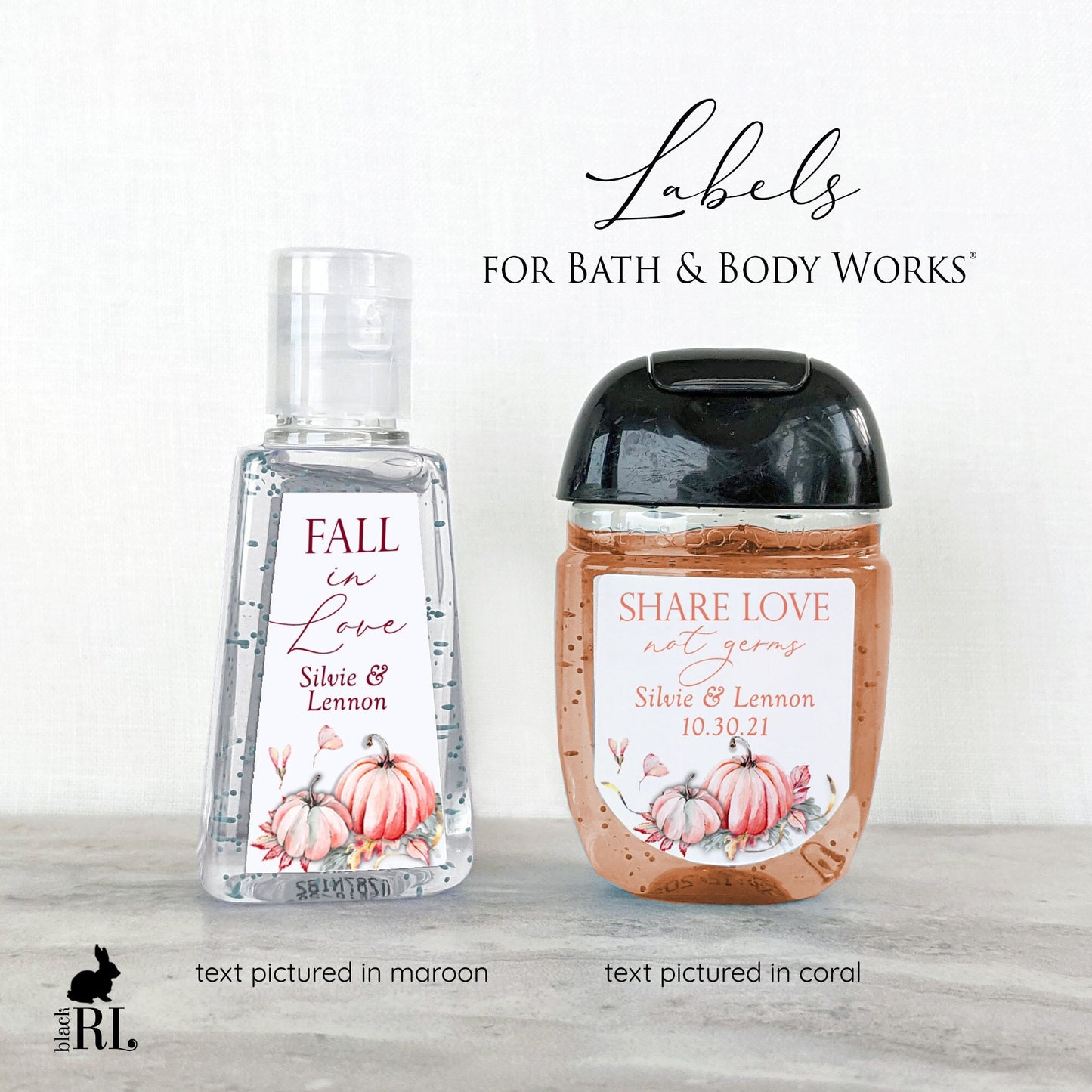 Printed Bath and Body Works® PocketBac Sanitizer Labels / Fall Pumpkins - FP21
