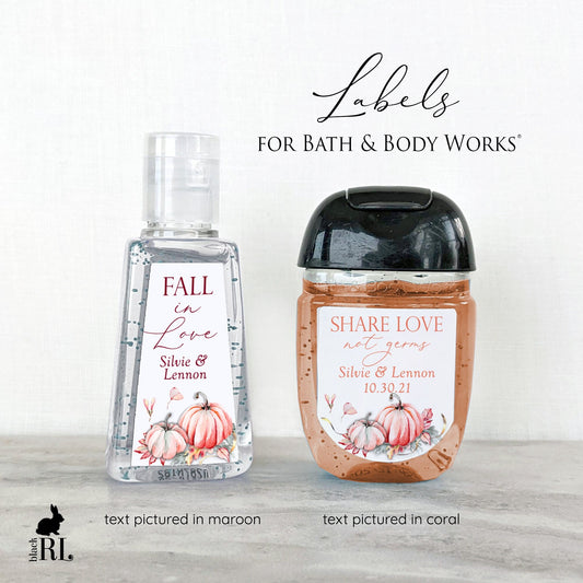 Printed Bath and Body Works® PocketBac Sanitizer Labels / Fall Pumpkins - FP21