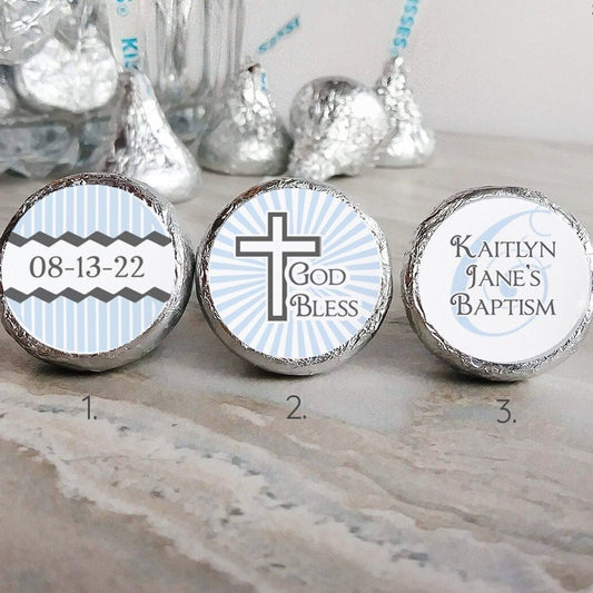 Printed Chocolate Kiss Stickers / Religious Cross - CA16