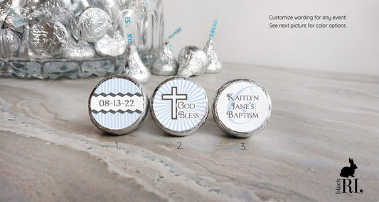 Printed Chocolate Kiss Stickers / Religious Cross - CA16