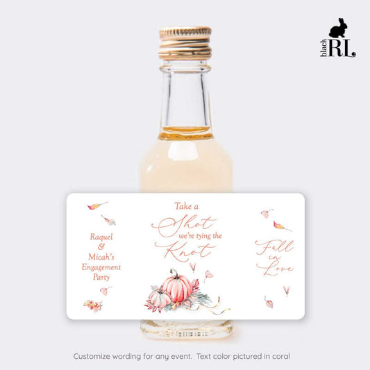 Printed Mini Liquor Bottle Labels / Fall Pumpkins - FP21