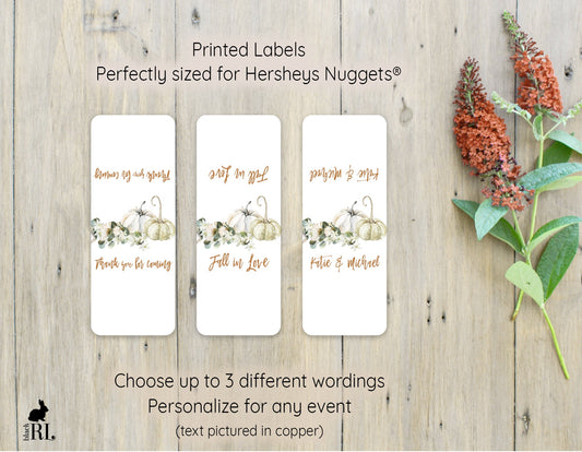 Printed Hershey's Nugget® Labels / White Pumpkin - WP21