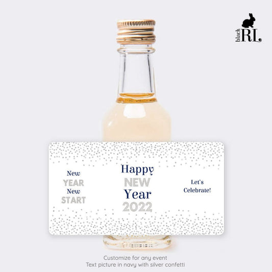 Printed Mini Liquor Bottle Labels / Confetti - CF19