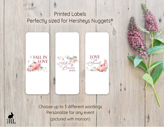 Printed Hershey's Nugget® Labels / Fall Pumpkins- FP21