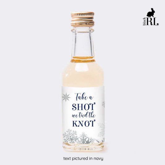 Printed Mini Liquor Bottle Labels / Lacey Snowflakes - LX18