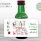 Printed Mini Liquor Bottle Labels / Ugly Sweater Party, Christmas - HC15