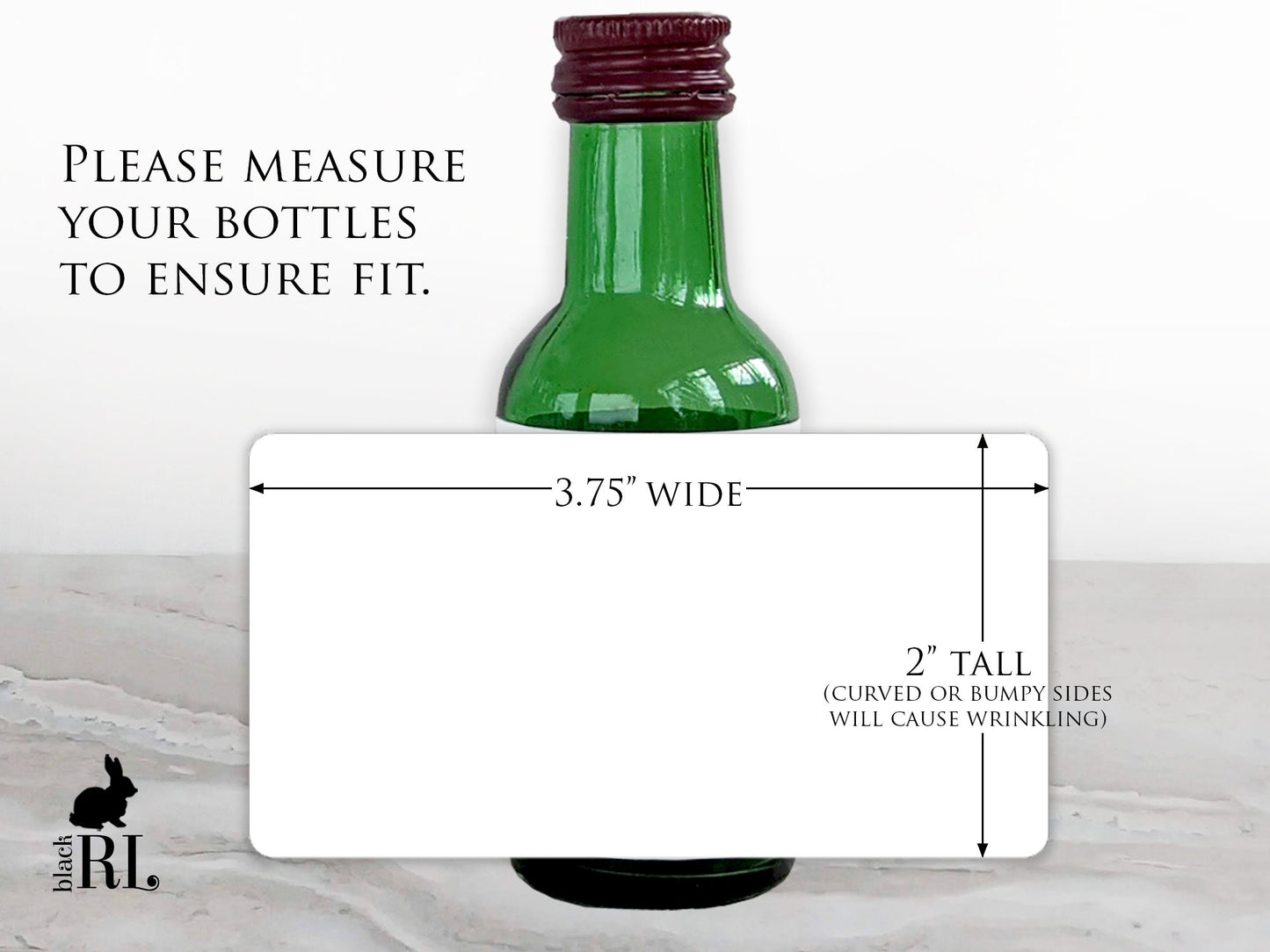 Printed Mini Liquor Bottle Labels / Scrolly Modern Heart - SM20
