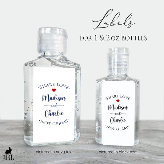 Printed Small Hand Sanitizer Labels / Modern Script - MS21