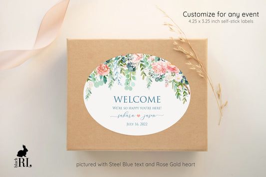 Printed Oval Bag and Box Labels / Romantic Blossoms -  RB21