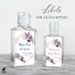 Printed Small Hand Sanitizer Labels / Navy & Blush Blooms - BD22